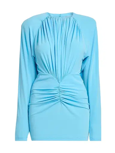 Stella McCartney Women's Ruched Crêpe Minidress | Thumbnail 1 Stella McCartney Women's Ruched Crêpe Minidress | Thumbnail 1