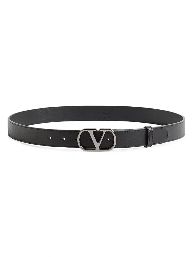 Men's VLogo Signature Belt in Shiny Calfskin 30MM - Black