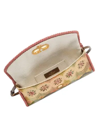 Valentino Garavani Women's DeVain Shoulder Bag in Jacquard Apres L'hiver Fabric - Multicolored | Thumbnail 5 Valentino Garavani Women's DeVain Shoulder Bag in Jacquard Apres L'hiver Fabric - Multicolored | Thumbnail 5