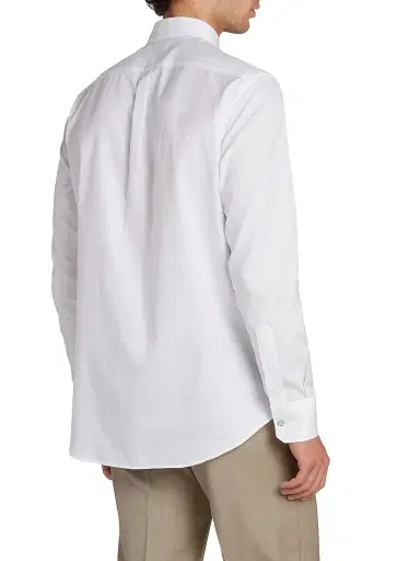 Etro Men's Roma Tonal Paisley Cotton Evening Shirt - Bianco Ottico - Size 17.5 | Thumbnail 5