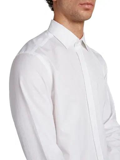 Etro Men's Roma Tonal Paisley Cotton Evening Shirt - Bianco Ottico - Size 17.5 | Thumbnail 6