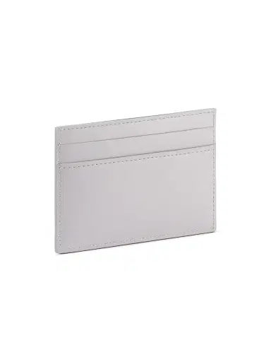 BVLGARI Women's Logo Leather Card Holder - Light Grey | Thumbnail 3 BVLGARI Women's Logo Leather Card Holder - Light Grey | Thumbnail 3