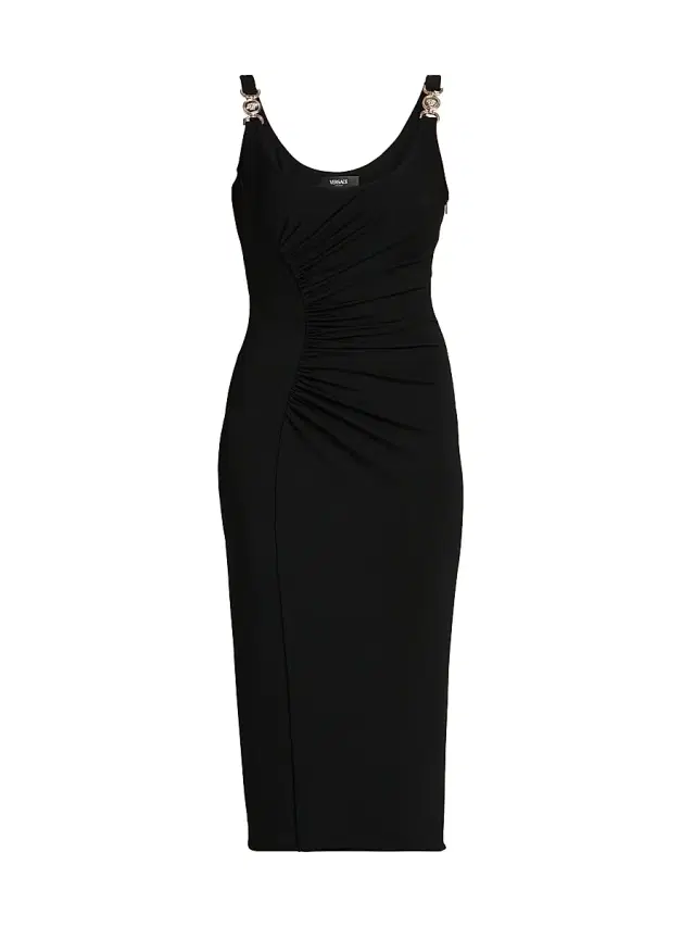 Versace Women's Stretch Crepe Jersey Bodycon Midi-Dress - Black