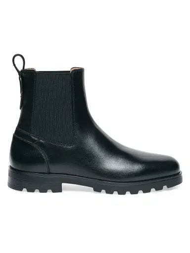 Santoni Women's Jean Leather Chelsea Booties - Black - Size 12 | Thumbnail 1 Santoni Women's Jean Leather Chelsea Booties - Black - Size 12 | Thumbnail 1