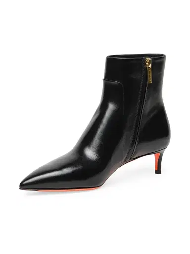 Santoni Women's 45MM Leather Kitten-Heel Ankle Boots - Black - Size 11 | Thumbnail 6 Santoni Women's 45MM Leather Kitten-Heel Ankle Boots - Black - Size 11 | Thumbnail 6
