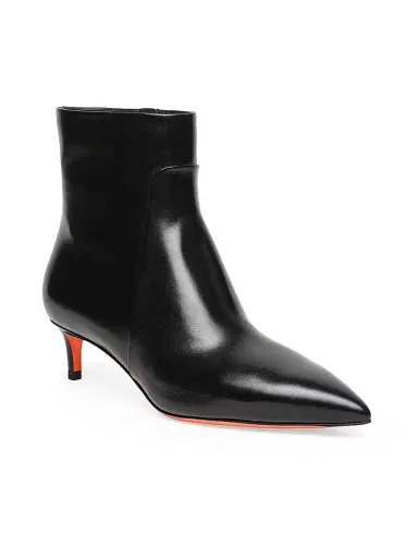 Santoni Women's 45MM Leather Kitten-Heel Ankle Boots - Black - Size 11 | Thumbnail 1 Santoni Women's 45MM Leather Kitten-Heel Ankle Boots - Black - Size 11 | Thumbnail 1