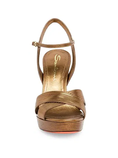 Santoni Women's Laureen 100MM Leather Platform Sandals | Thumbnail 3