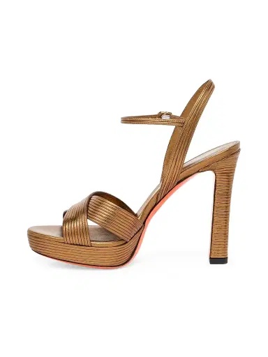 Santoni Women's Laureen 100MM Leather Platform Sandals | Thumbnail 5