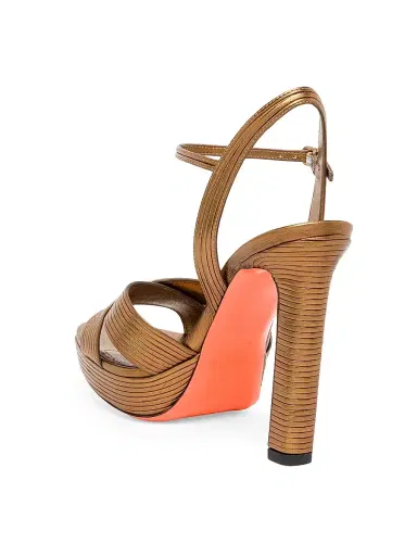 Santoni Women's Laureen 100MM Leather Platform Sandals | Thumbnail 6