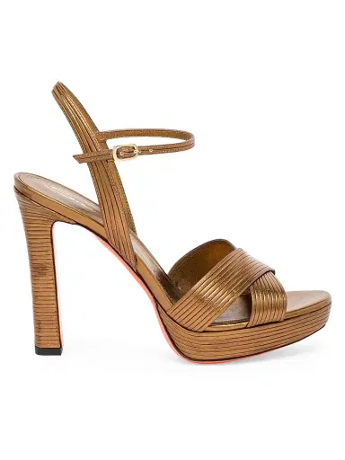 Santoni Women's Laureen 100MM Leather Platform Sandals | Thumbnail 1