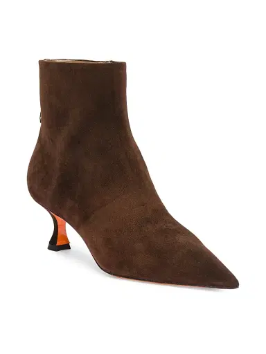 Santoni Women's Giulie 55MM Suede Booties - Brown - Size 11.5 | Thumbnail 2