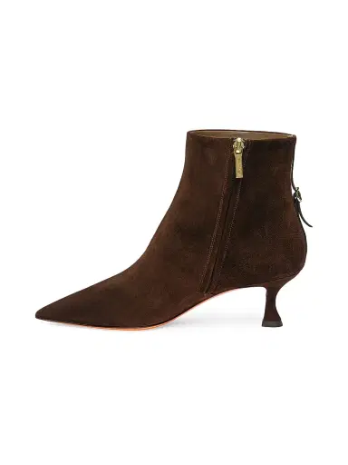 Santoni Women's Giulie 55MM Suede Booties - Brown - Size 11.5 | Thumbnail 5