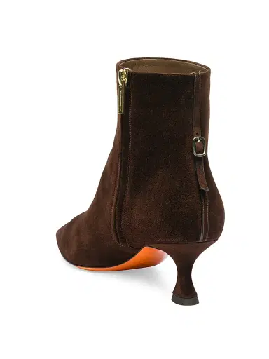 Santoni Women's Giulie 55MM Suede Booties - Brown - Size 11.5 | Thumbnail 6