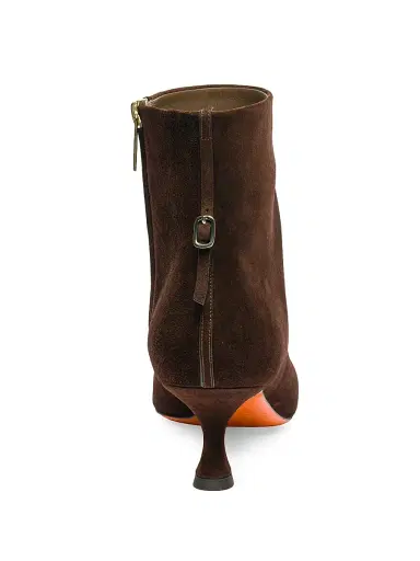 Santoni Women's Giulie 55MM Suede Booties - Brown - Size 11.5 | Thumbnail 7