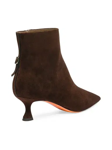 Santoni Women's Giulie 55MM Suede Booties - Brown - Size 11.5 | Thumbnail 8