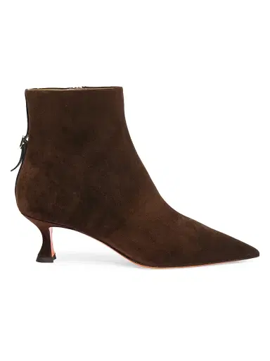 Santoni Women's Giulie 55MM Suede Booties - Brown - Size 11.5 | Thumbnail 1