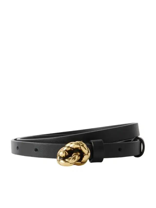 Knot Embellished Leather Belt