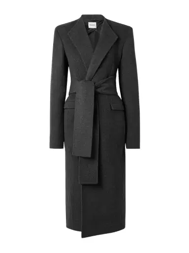 Khaite Jelson Belted Wool-felt Coat | Thumbnail 1 Khaite Jelson Belted Wool-felt Coat | Thumbnail 1