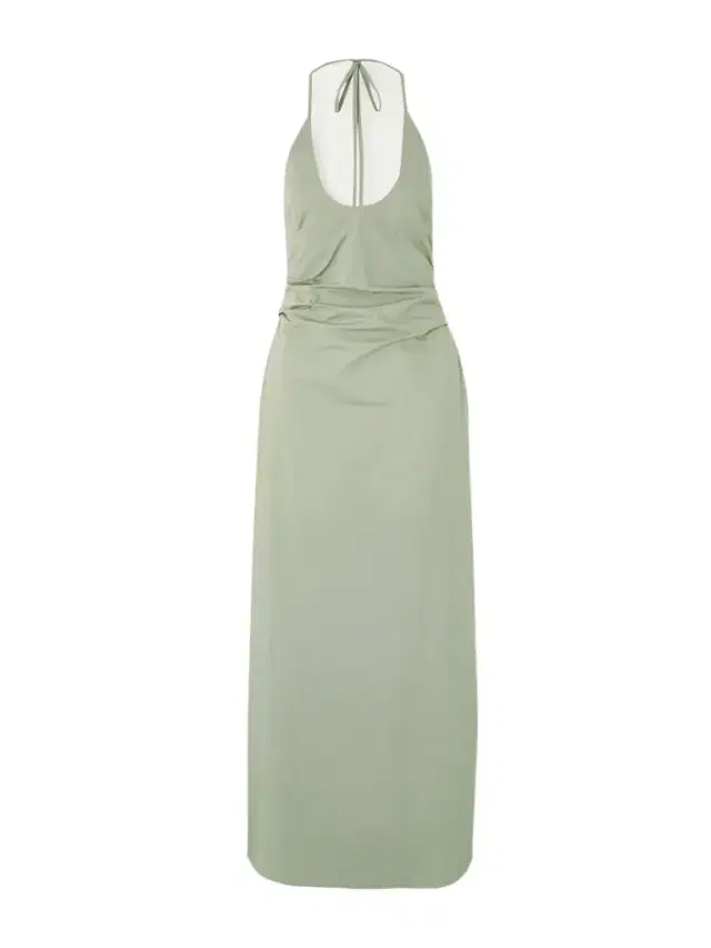 Martina Gathered Cotton-poplin Halterneck Maxi Dress