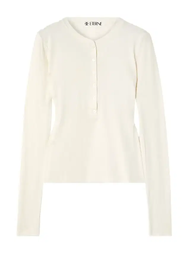 Ribbed-knit Henley Top
