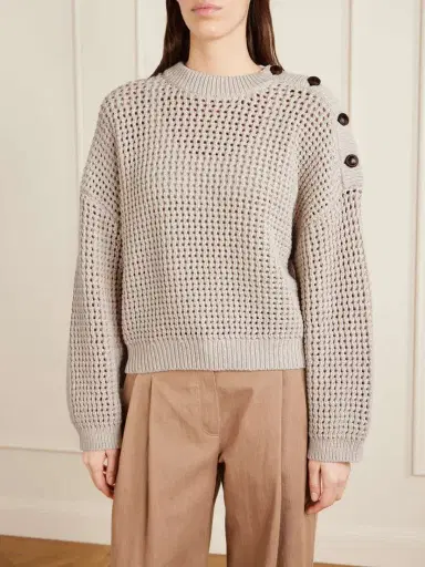 Brunello Cucinelli Open-knit Cotton-blend Sweater | Thumbnail 3
