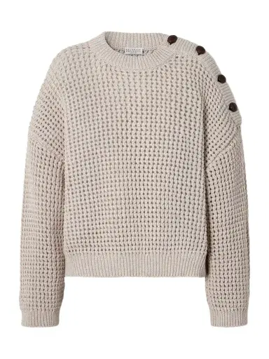 Brunello Cucinelli Open-knit Cotton-blend Sweater | Thumbnail 1