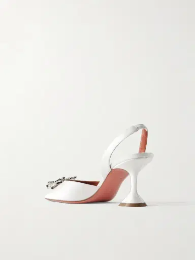 Amina Muaddi Begum Swarovski Crystal-embellished Satin Slingback Pumps | Thumbnail 3 Amina Muaddi Begum Swarovski Crystal-embellished Satin Slingback Pumps | Thumbnail 3