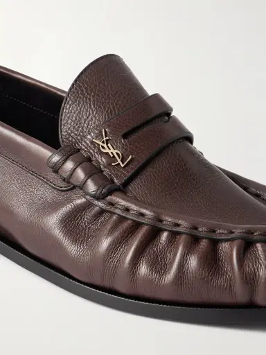 Saint Laurent Le Loafer Logo-embellished Textured-leather Loafers | Thumbnail 5