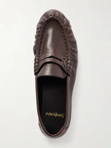 Saint Laurent Le Loafer Logo-embellished Textured-leather Loafers | Thumbnail 6