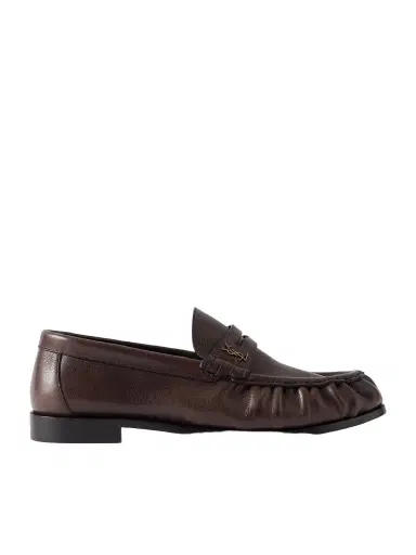 Saint Laurent Le Loafer Logo-embellished Textured-leather Loafers | Thumbnail 1