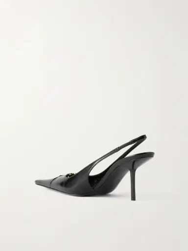 Saint Laurent Babylone Embellished Glossed-leather Slingback Pumps | Thumbnail 3 Saint Laurent Babylone Embellished Glossed-leather Slingback Pumps | Thumbnail 3