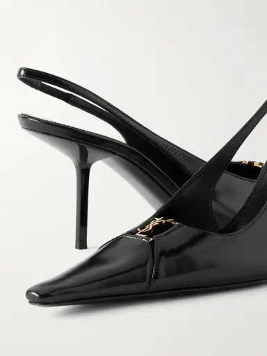 Saint Laurent Babylone Embellished Glossed-leather Slingback Pumps | Thumbnail 5 Saint Laurent Babylone Embellished Glossed-leather Slingback Pumps | Thumbnail 5