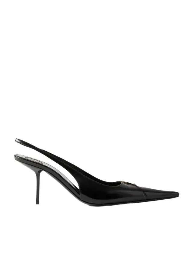 Babylone Embellished Glossed-leather Slingback Pumps