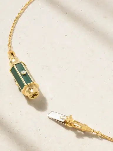 Marie Lichtenberg Baby Locket 18-karat Gold, Malachite And Diamond Necklace | Thumbnail 3 Marie Lichtenberg Baby Locket 18-karat Gold, Malachite And Diamond Necklace | Thumbnail 3
