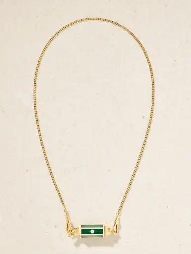 Marie Lichtenberg Baby Locket 18-karat Gold, Malachite And Diamond Necklace | Thumbnail 4 Marie Lichtenberg Baby Locket 18-karat Gold, Malachite And Diamond Necklace | Thumbnail 4