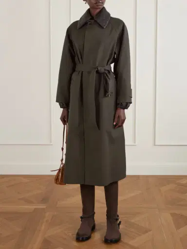 Bottega Veneta Intrecciato Leather-trimmed Cotton-blend Trench Coat | Thumbnail 2