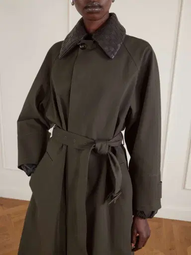Bottega Veneta Intrecciato Leather-trimmed Cotton-blend Trench Coat | Thumbnail 3