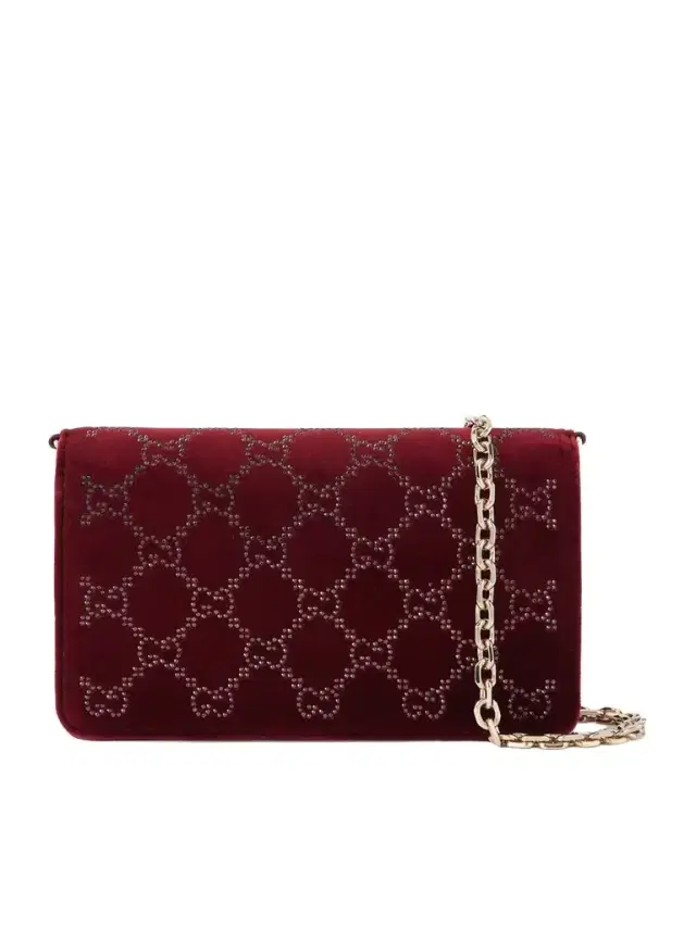 Crystal-embellished Velvet And Leather Shoulder Bag