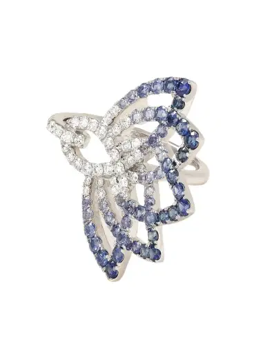 Garrard Lotus Flower 18-karat White Gold, Sapphire And Diamond Ring | Thumbnail 1 Garrard Lotus Flower 18-karat White Gold, Sapphire And Diamond Ring | Thumbnail 1