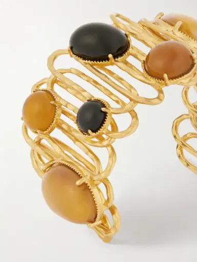 Sonia Petroff Loop De Loop Gold-plated Glass And Resin Cuff | Thumbnail 4