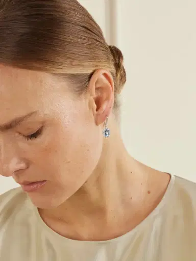 Garrard 1735 Platinum, Aquamarine And Diamond Earrings | Thumbnail 2 Garrard 1735 Platinum, Aquamarine And Diamond Earrings | Thumbnail 2