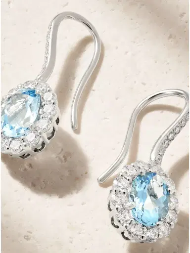 Garrard 1735 Platinum, Aquamarine And Diamond Earrings | Thumbnail 3 Garrard 1735 Platinum, Aquamarine And Diamond Earrings | Thumbnail 3