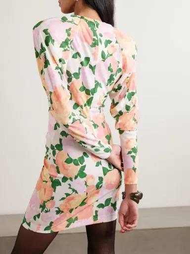Stella McCartney Gathered Floral-print Jersey Mini Dress | Thumbnail 3