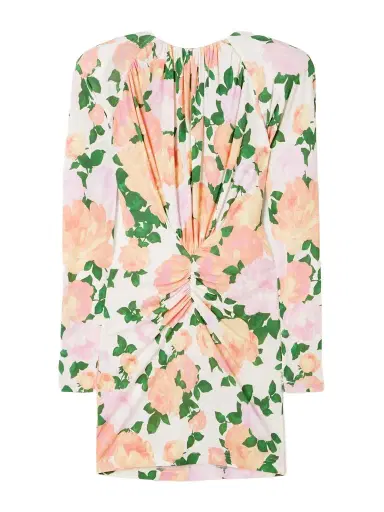 Stella McCartney Gathered Floral-print Jersey Mini Dress | Thumbnail 1