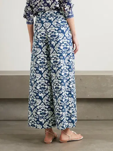 Emporio Sirenuse Adele Lotus Floral-print Cotton-twill Wide-leg Pants | Thumbnail 3 Emporio Sirenuse Adele Lotus Floral-print Cotton-twill Wide-leg Pants | Thumbnail 3