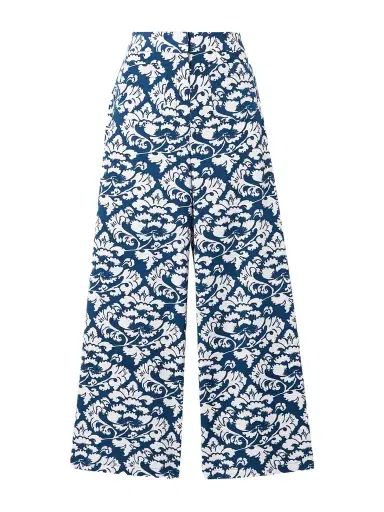 Emporio Sirenuse Adele Lotus Floral-print Cotton-twill Wide-leg Pants | Thumbnail 1 Emporio Sirenuse Adele Lotus Floral-print Cotton-twill Wide-leg Pants | Thumbnail 1