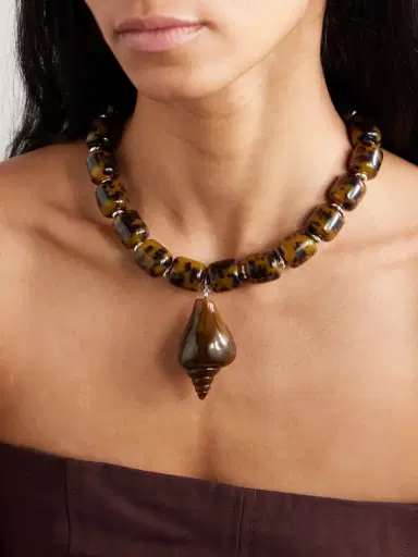 Julietta Concha Rhodium-plated Resin Necklace | Thumbnail 2