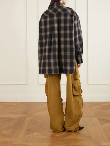 The Attico Oversized Checked Cotton-flannel Shirt | Thumbnail 4 The Attico Oversized Checked Cotton-flannel Shirt | Thumbnail 4