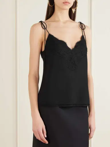 Valentino Garavani Floral Lace-trimmed Silk Crepe De Chine Camisole | Thumbnail 3