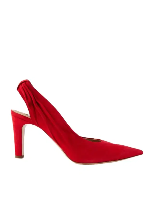 Amari 90 Ruched Suede Slingback Pumps